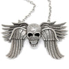 Skull Wing Pendant Necklace Gothic Silver Chain Unisex