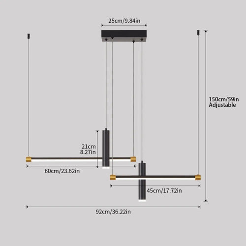 Sleek Linear Pendant Light with Adjustable Height for Kitchen Island