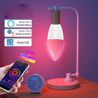 Smart LED Lamps | E14 RGB CW WW Dimmable Bulb with Voice Control