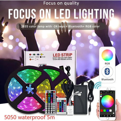 Smart LED Strip Light - WiFi & Bluetooth Control, 5050 RGB