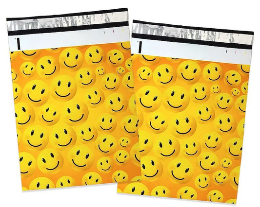 Smiley Face Poly Mailers Size 10x13 Emoji Shipping Bags