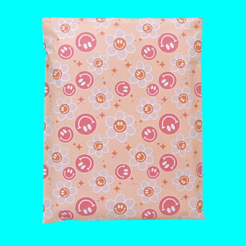 Smiley Daisy Poly Mailers Size 10x13 Colorful Shipping Bags