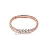 Snake Coiled Bangle Bracelet Gold Plated Crystal Accents