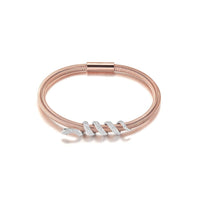 Snake Coiled Bangle Bracelet Gold Plated Crystal Accents