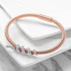 Snake Coiled Bangle Bracelet Gold Plated Crystal Accents