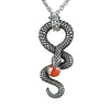 Snake Red Stone Pendant Necklace Gothic Serpent Jewelry