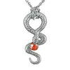 Snake Red Stone Pendant Necklace Gothic Serpent Jewelry