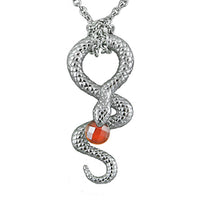 Snake Red Stone Pendant Necklace Gothic Serpent Jewelry