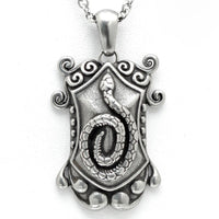 Snake Shield Pendant Necklace Gothic Serpent Jewelry