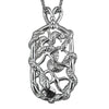 Snake Tag Necklace Double Serpent Pendant Silver Tone