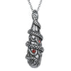 Snake Teardrop Necklace Gothic Silver Serpent Pendant