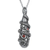 Snake Teardrop Necklace Gothic Silver Serpent Pendant