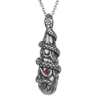 Snake Teardrop Necklace Gothic Silver Serpent Pendant