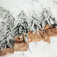Snow Flocked Artificial Christmas Trees Realistic Mini Holiday Home Decor