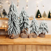 Snow Flocked Artificial Christmas Trees Realistic Mini Holiday Home Decor