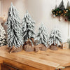 Snow Flocked Artificial Christmas Trees Realistic Mini Holiday Home Decor