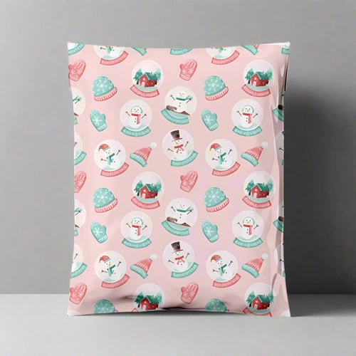 Snow Globe Poly Mailers Size 10x13 Christmas Shipping Bags