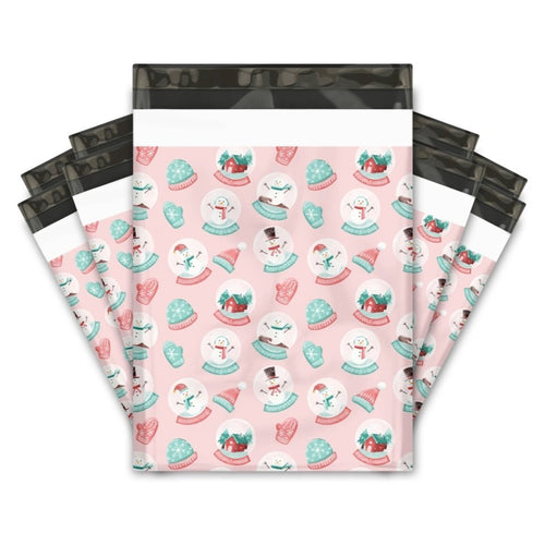 Snow Globe Poly Mailers Size 10x13 Christmas Shipping Bags