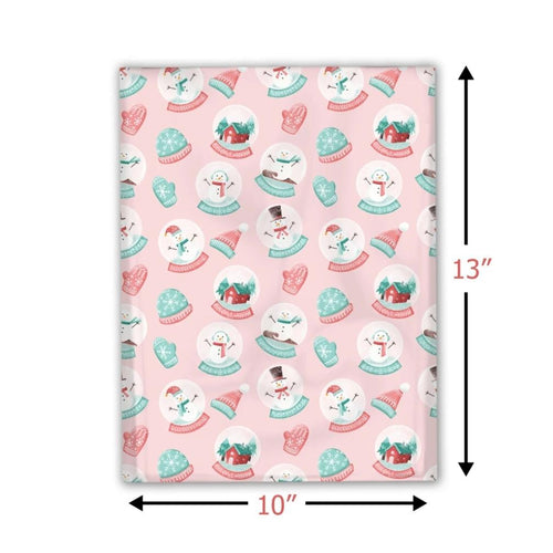 Snow Globe Poly Mailers Size 10x13 Christmas Shipping Bags