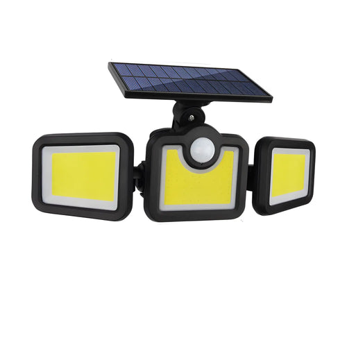 Solar Lamp Outdoor Flood Light with Motion Sensor, 3 Heads, IP65 Waterproof