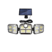 Solar Lamp Outdoor Flood Light with Motion Sensor, 3 Heads, IP65 Waterproof