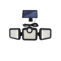 Solar Lamp Outdoor Flood Light with Motion Sensor, 3 Heads, IP65 Waterproof