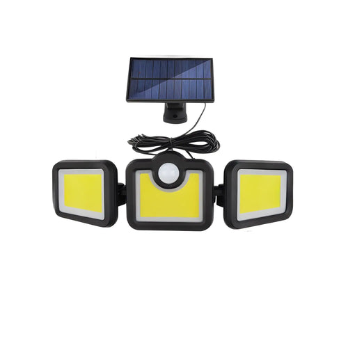 Solar Lamp Outdoor Flood Light with Motion Sensor, 3 Heads, IP65 Waterproof
