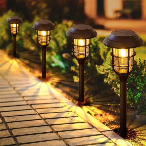 Solar LED Light for Garden with Modern Stripe Design for Outdoors
