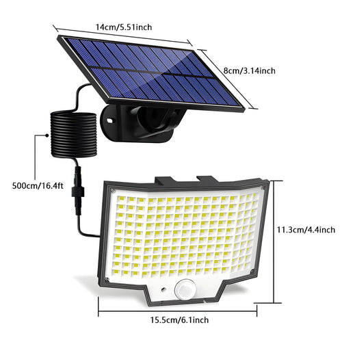 Solar Light Outdoor LED Motion Sensor Wall Lamp with 3 Modes & IP65 Waterproof