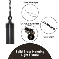 Solid Brass MR16 Hanging Light Fixture