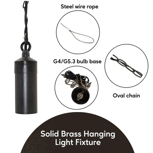 Solid Brass MR16 Hanging Light Fixture