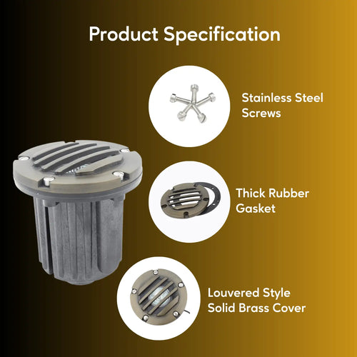 Solid Brass MR16 In-Ground Light Well Cover Kit