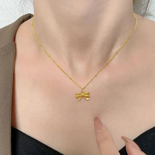 Dainty Bow Pendant Necklace