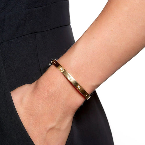 Elegant Diamond Screw Bangle Bracelet