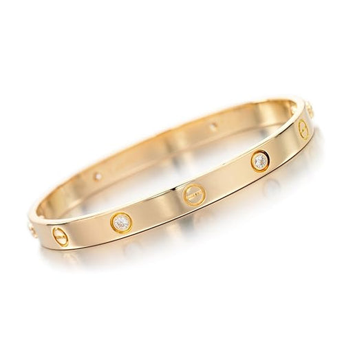 Elegant Diamond Screw Bangle Bracelet