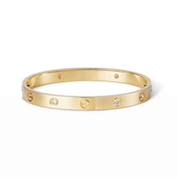 Elegant Diamond Screw Bangle Bracelet