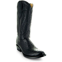 Men's Black Ostrich Print Cowboy Boots (H7002)