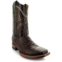 Brown Caiman Belly Print Men's Cowboy Boots H4001
