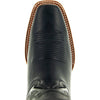 Black Square Toe Leather Cowboy Boots H4002