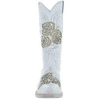 White Rose Inlayed Women's Cowgirl Boots (M50032)