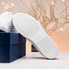 65-225-WHT SPETTACOLARE Italian Pebble Grain Calfskin Sneakers White