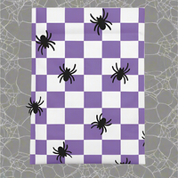Spider Halloween Poly Mailers Size 6x9 Purple Check Shipping Bags