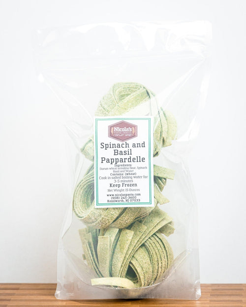 Hand Cut Fresh Spinach and Basil Pappardelle
