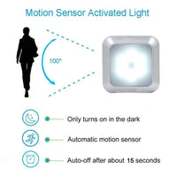 Square & PIR Motion Sensor Light for Closet with Battery
