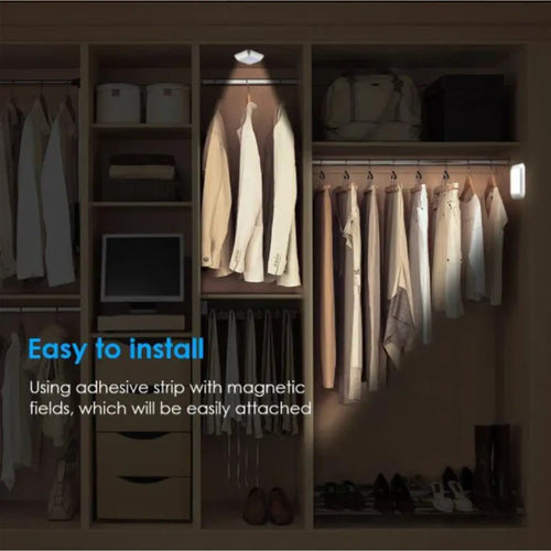 Square & PIR Motion Sensor Light for Closet with Battery