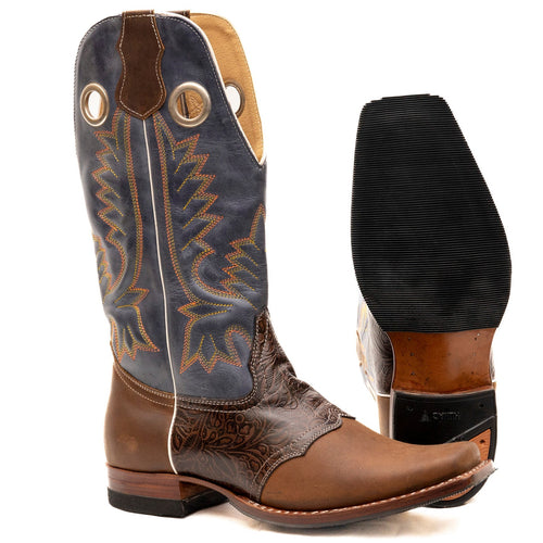 Square Toe Rodeo Cowboy Boots – Handmade Leather, Resoleable Soles