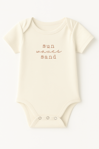 Sun Waves Sand Clay Organic Cotton Short Sleeve Baby Bodysuit