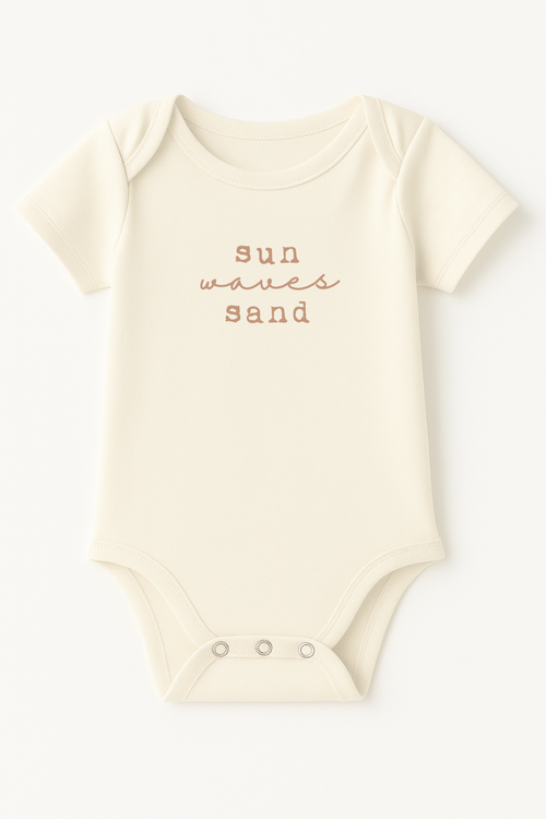 Sun Waves Sand Clay Organic Cotton Short Sleeve Baby Bodysuit