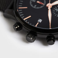 Stainless Steel Mesh Strap Minimalist Chronograph Watch