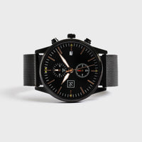 Stainless Steel Mesh Strap Minimalist Chronograph Watch